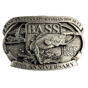 Bass Anglers Sportsman Society 30th Anniversary Belt Buckle 1967-1997